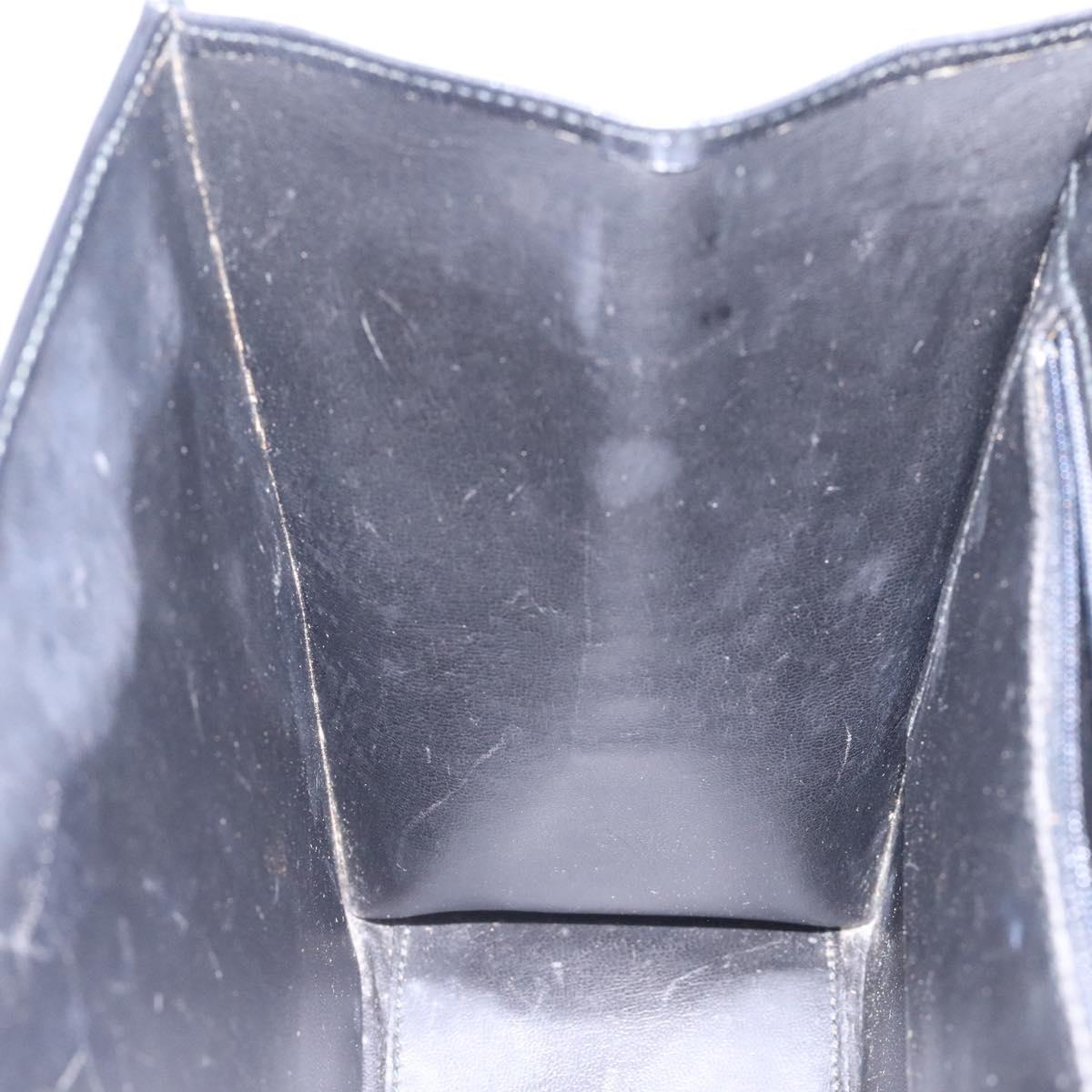 Chloe Hand Bag Leather Black Gold Auth BA4194