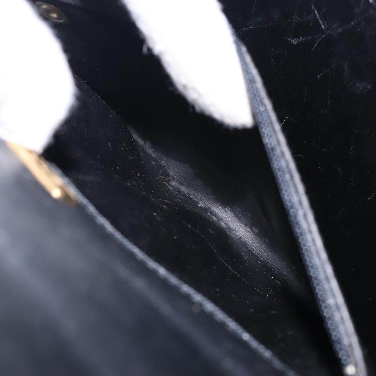 Chloe Hand Bag Leather Black Gold Auth BA4194