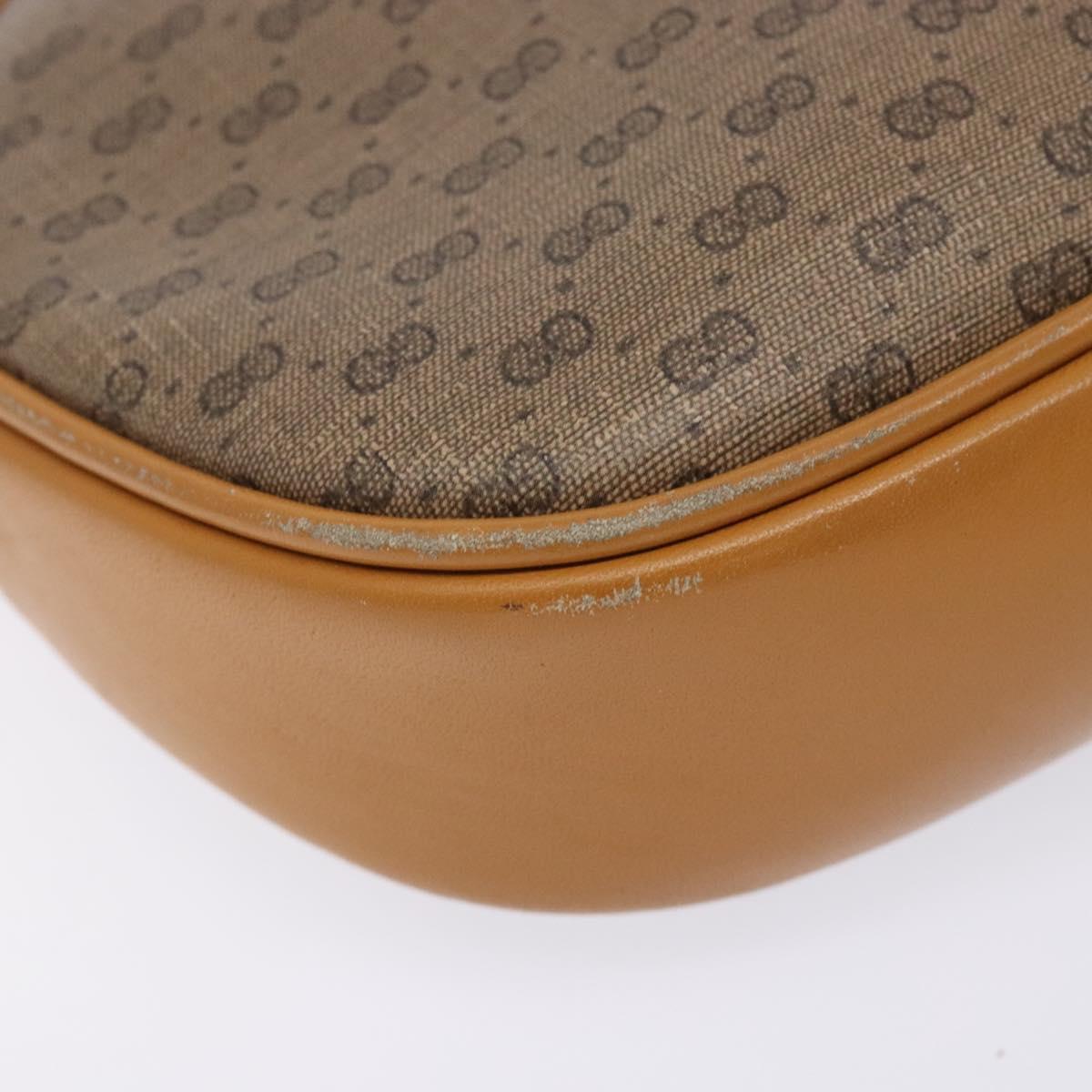 GUCCI Micro GG Supreme Shoulder Bag PVC Beige Gold 007 084 0094 Auth BA4197