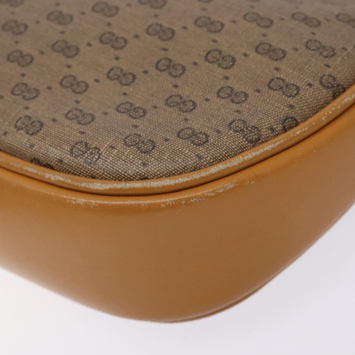 GUCCI Micro GG Supreme Shoulder Bag PVC Beige Gold 007 084 0094 Auth BA4197