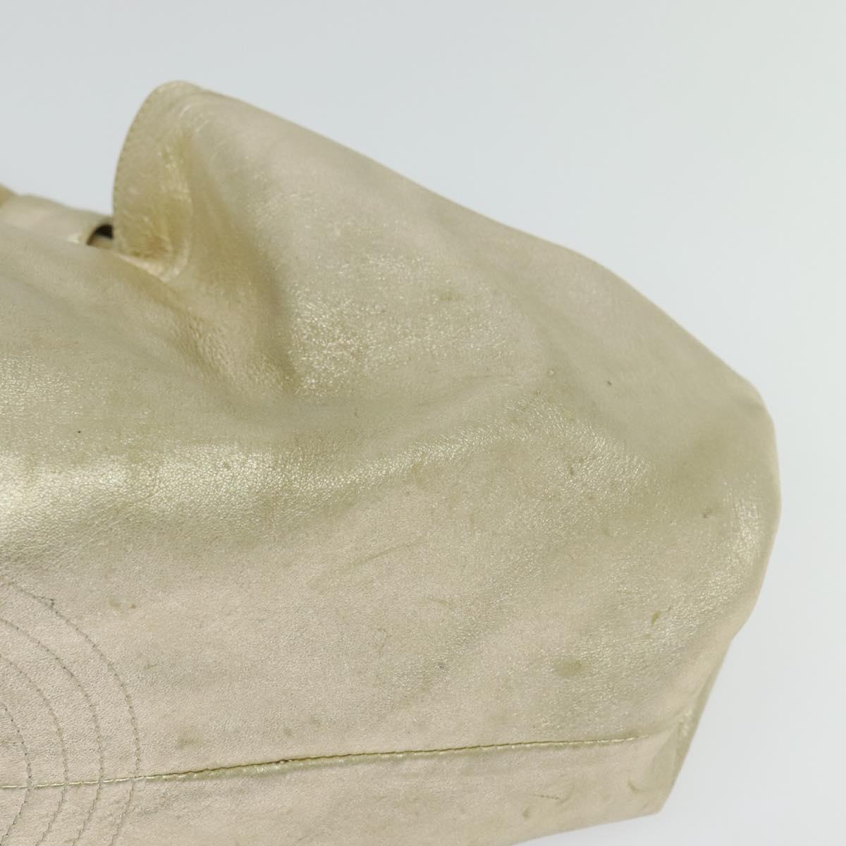 LOEWE Anag Lamb Nappa Aire Tote Bag Leather Gold Auth BA4201