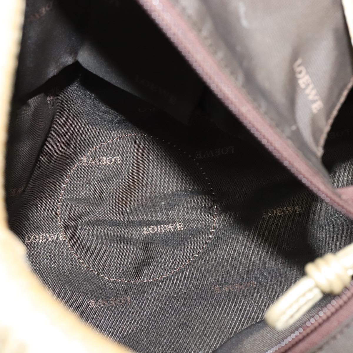 LOEWE Anag Lamb Nappa Aire Tote Bag Leather Gold Auth BA4201