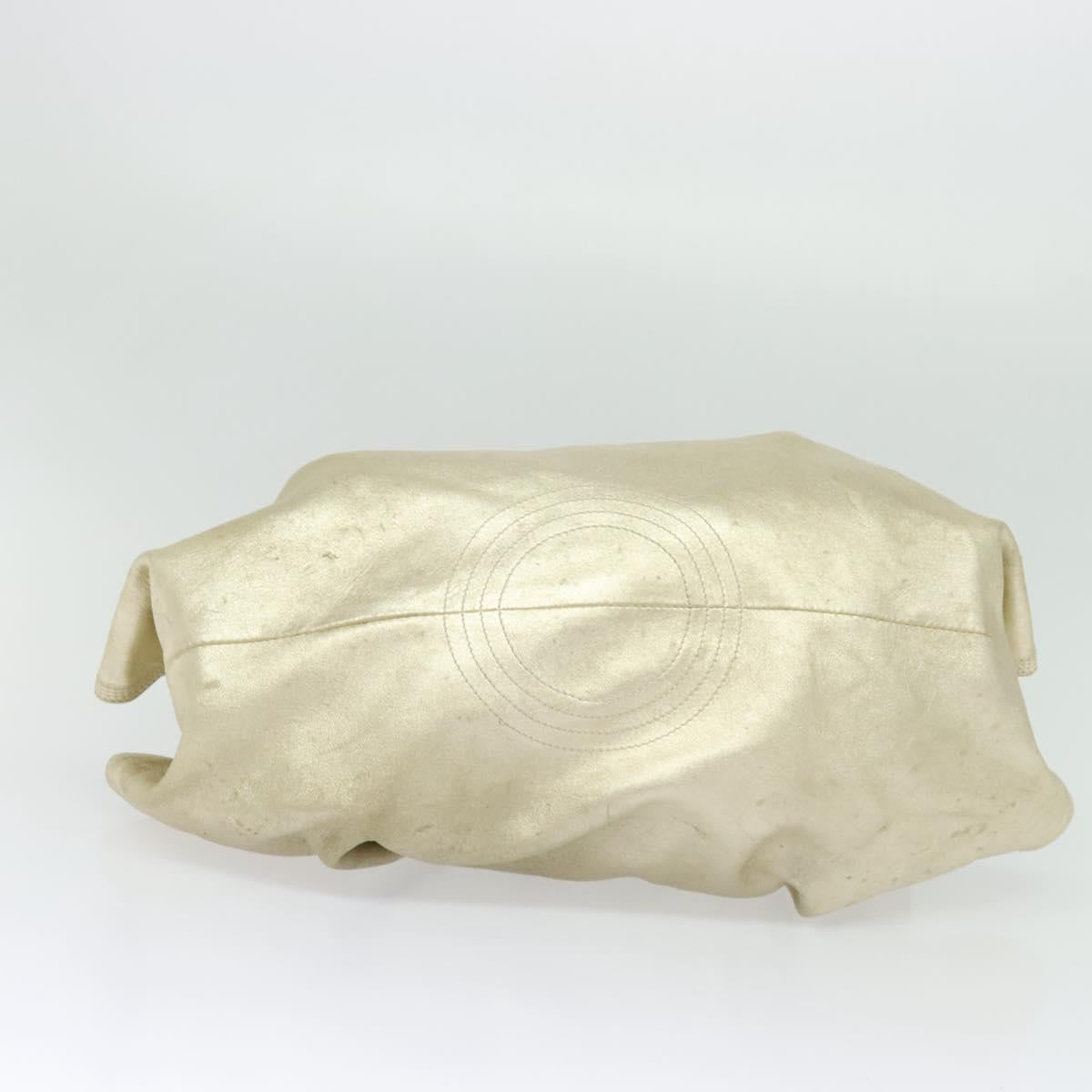 LOEWE Anag Lamb Nappa Aire Tote Bag Leather Gold Auth BA4201