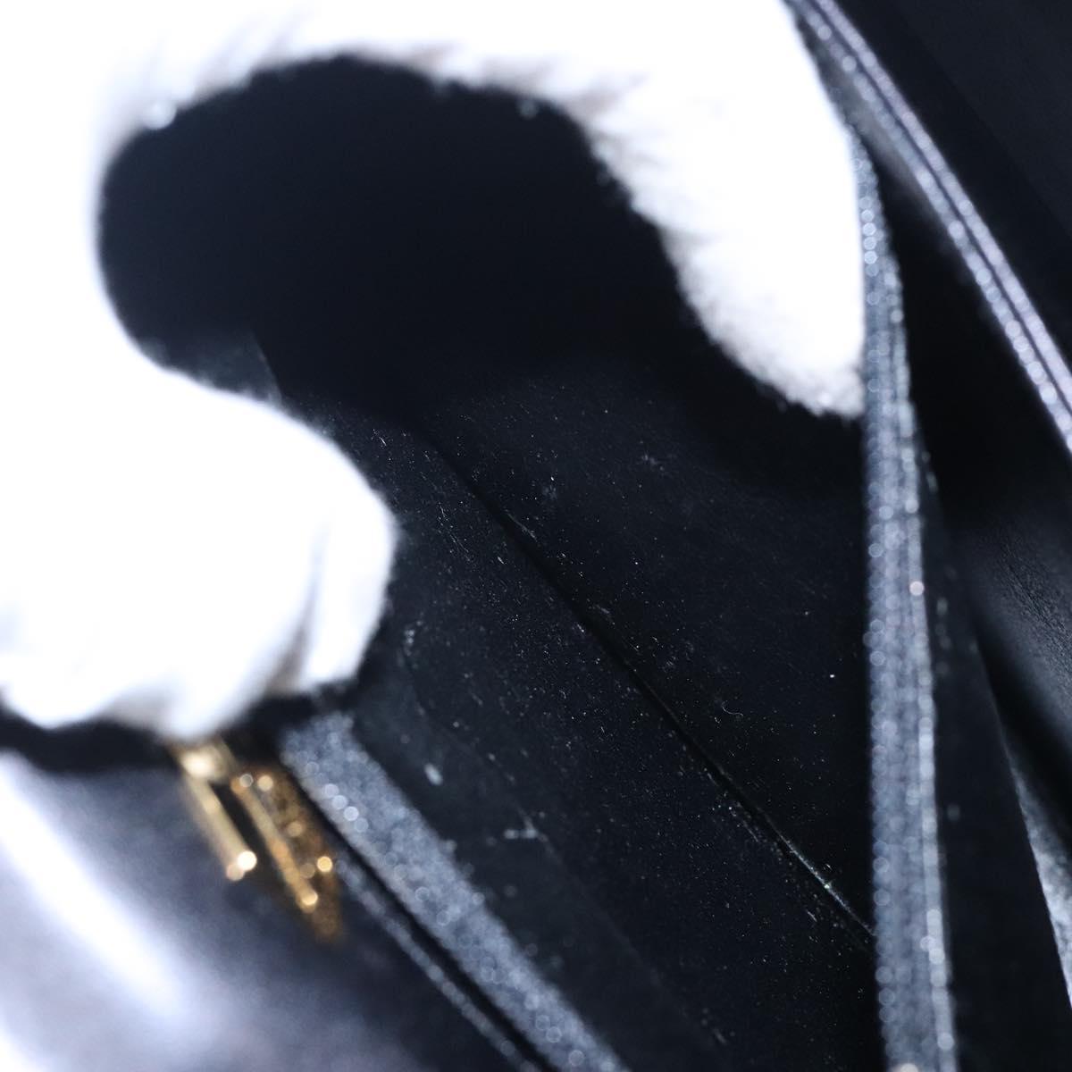 GIVENCHY Hand Bag Leather Black Gold Auth BA4202