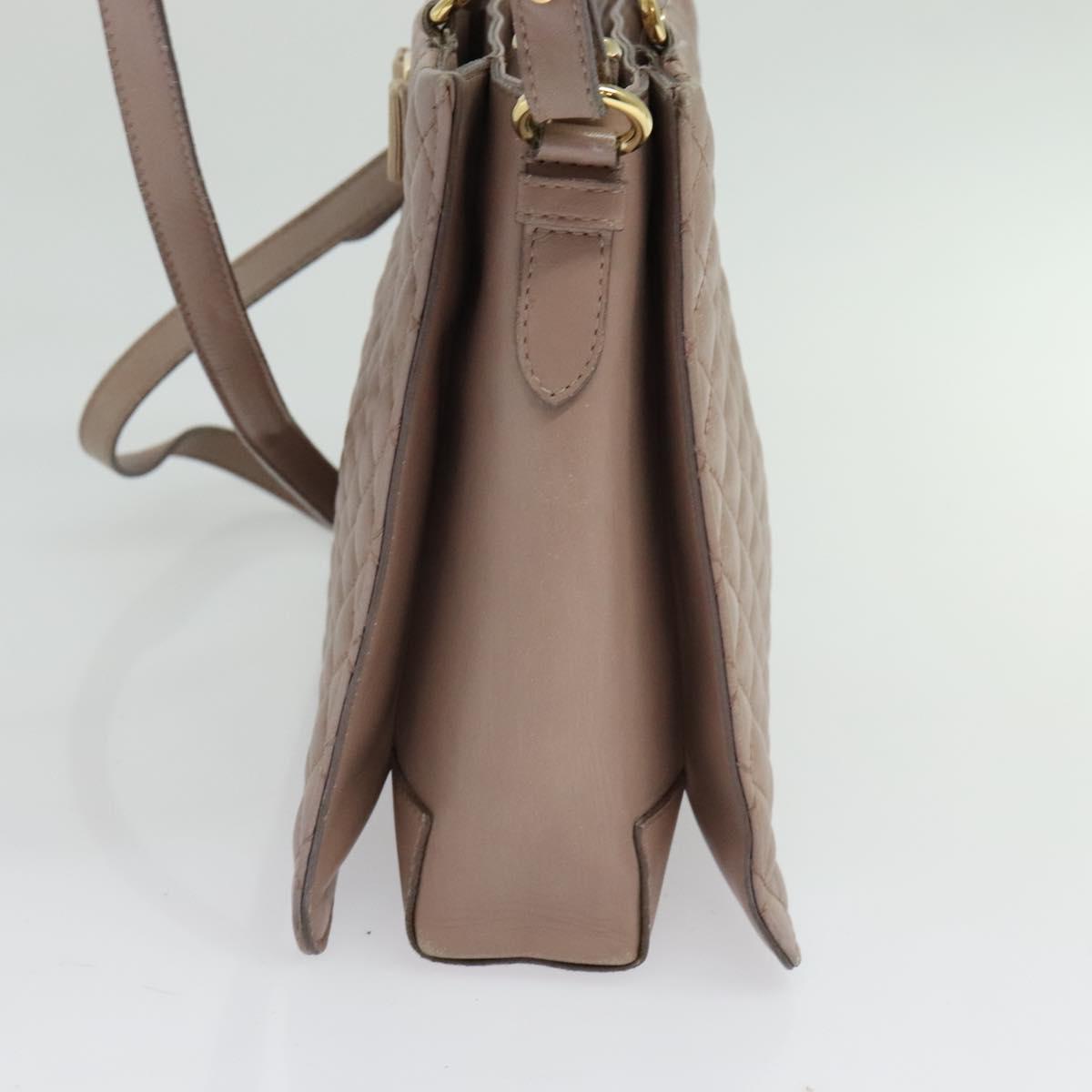 Salvatore Ferragamo Vala Shoulder Bag Leather Pink Gold Auth BA4203