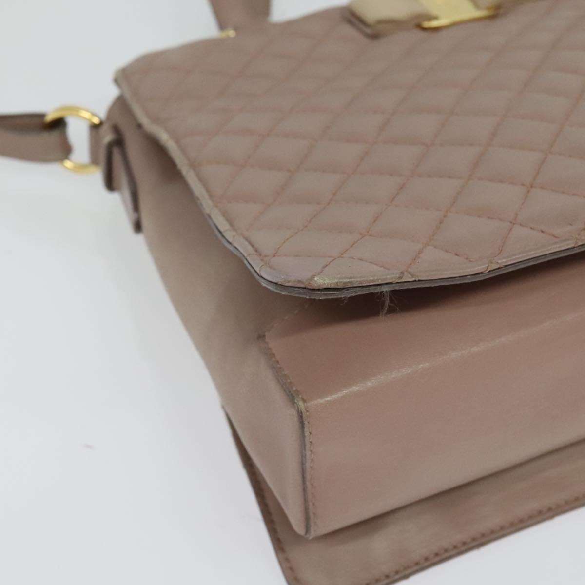 Salvatore Ferragamo Vala Shoulder Bag Leather Pink Gold Auth BA4203