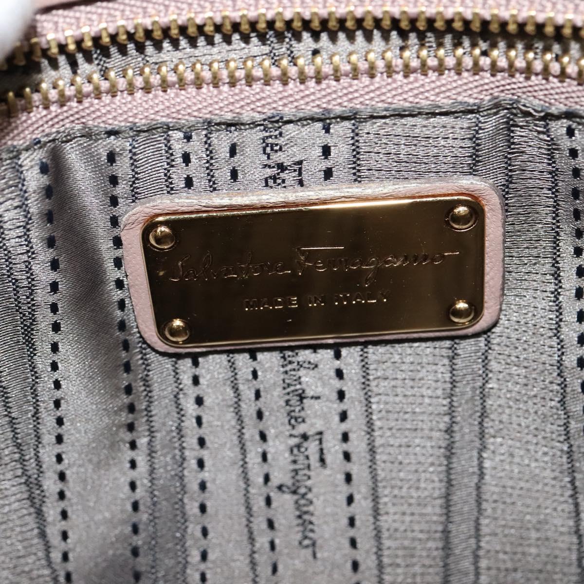 Salvatore Ferragamo Vala Shoulder Bag Leather Pink Gold Auth BA4203