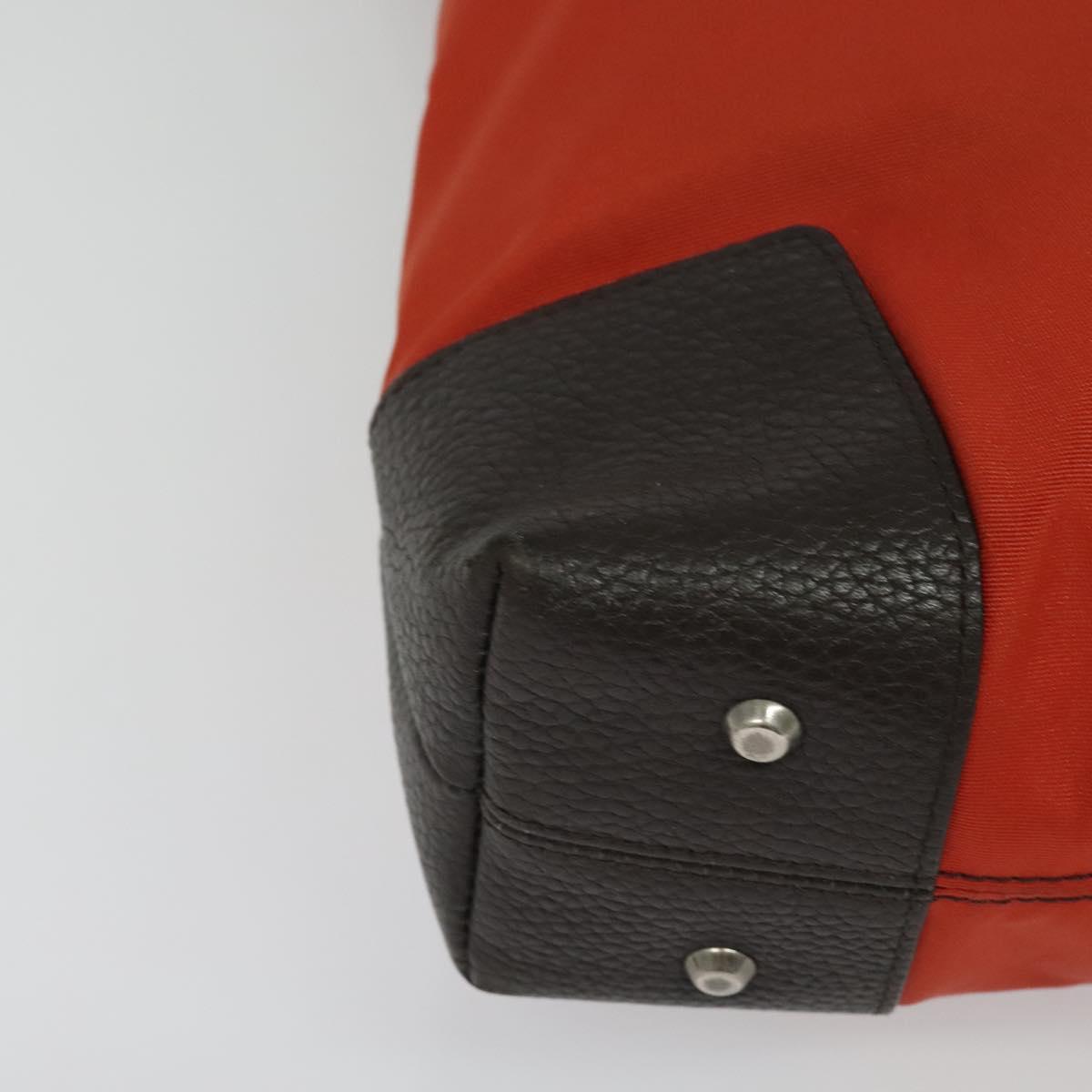 BURBERRY Black Label Tote Bag Leather Red Silver Auth BA4208