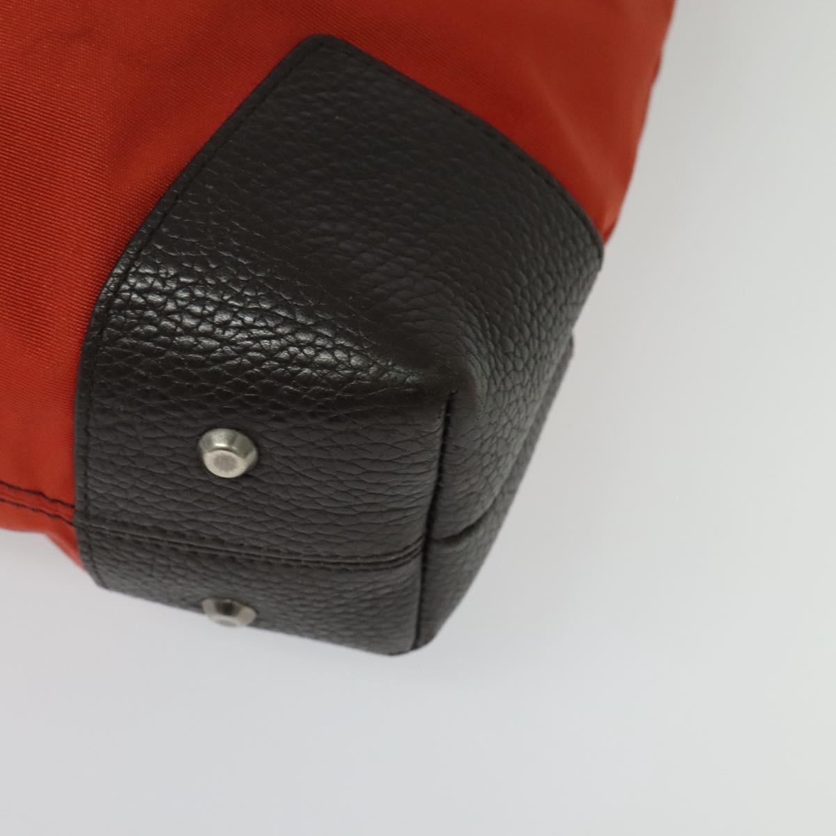 BURBERRY Black Label Tote Bag Leather Red Silver Auth BA4208