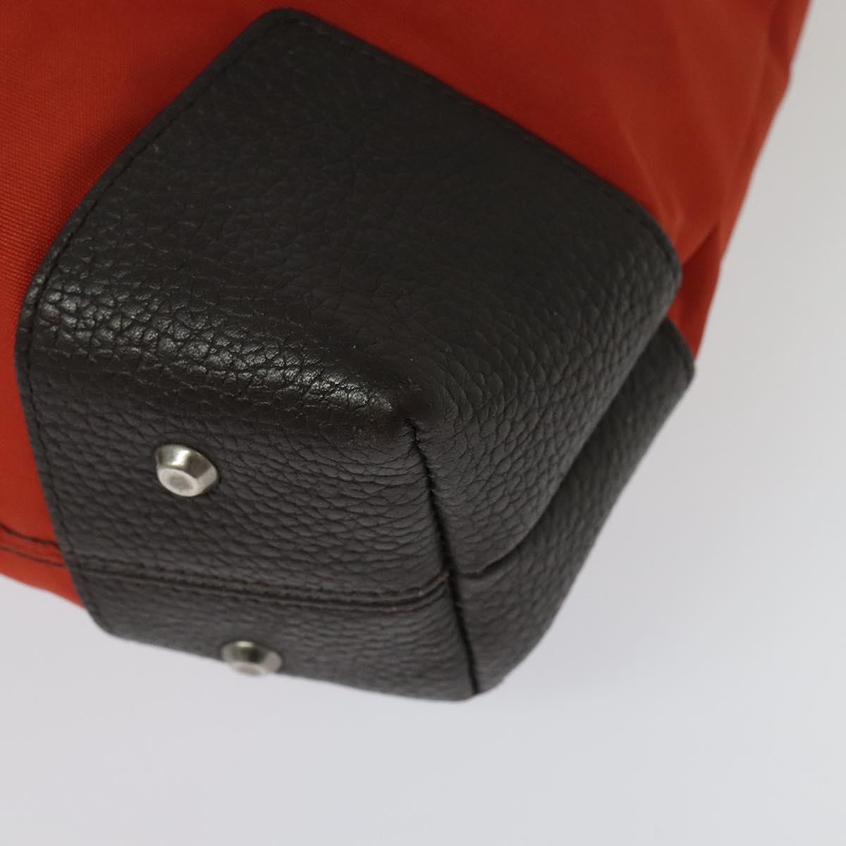 BURBERRY Black Label Tote Bag Leather Red Silver Auth BA4208