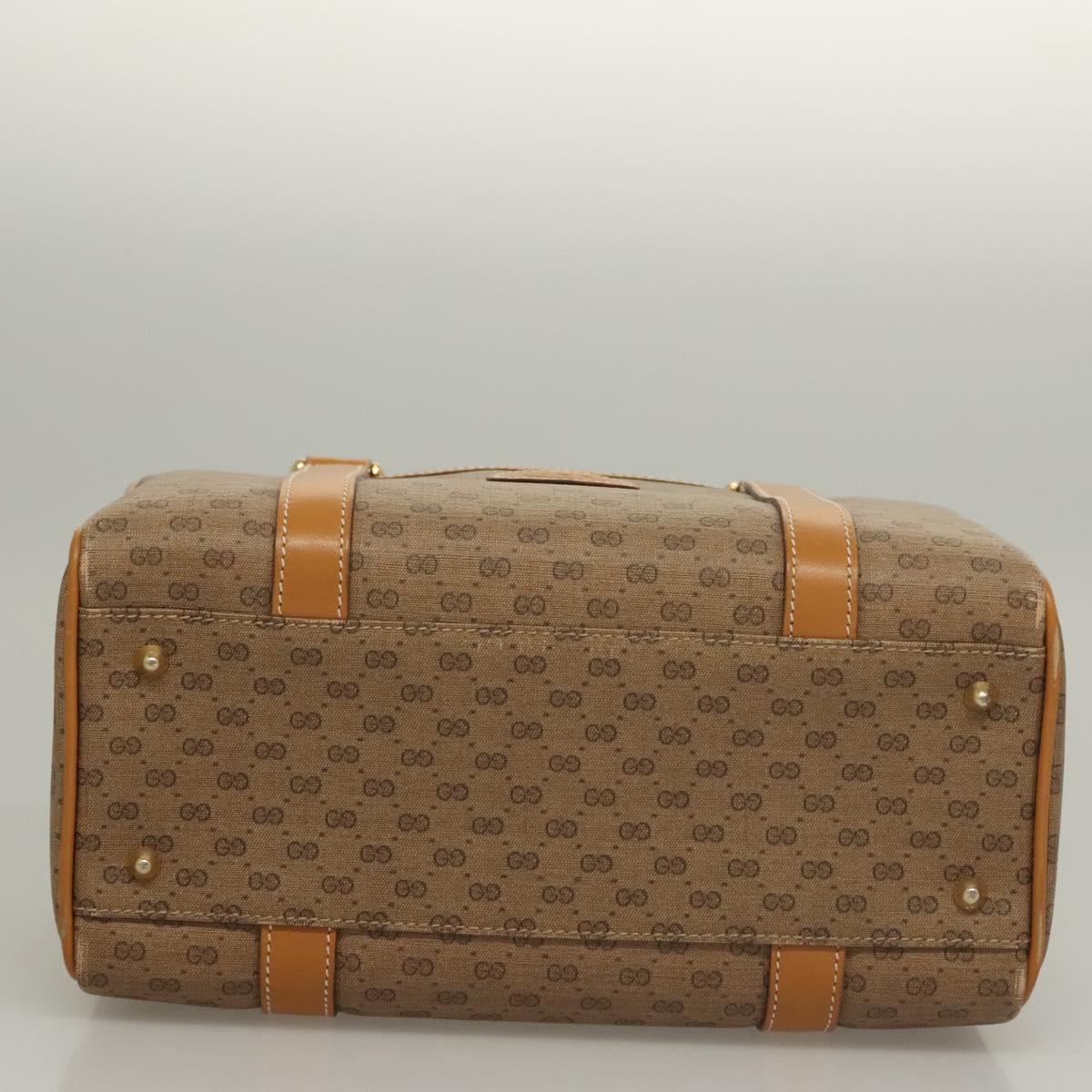 GUCCI Micro GG Supreme Hand Bag PVC Beige Gold 000 58 0093 Auth BA4209