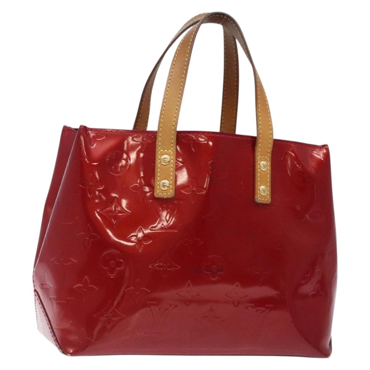 LOUIS VUITTON Monogram Vernis Reade PM Hand Bag Pomme D'amour M91990 Auth BA4211