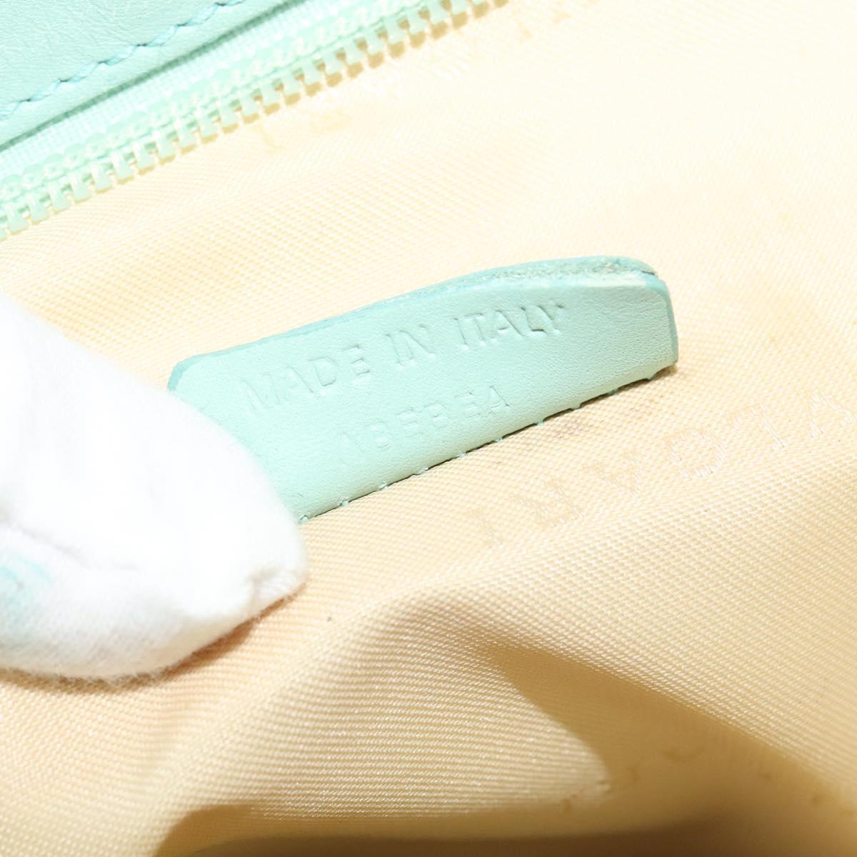 BVLGARI Logo Mania Shoulder Bag Canvas Green Silver Auth BA4215