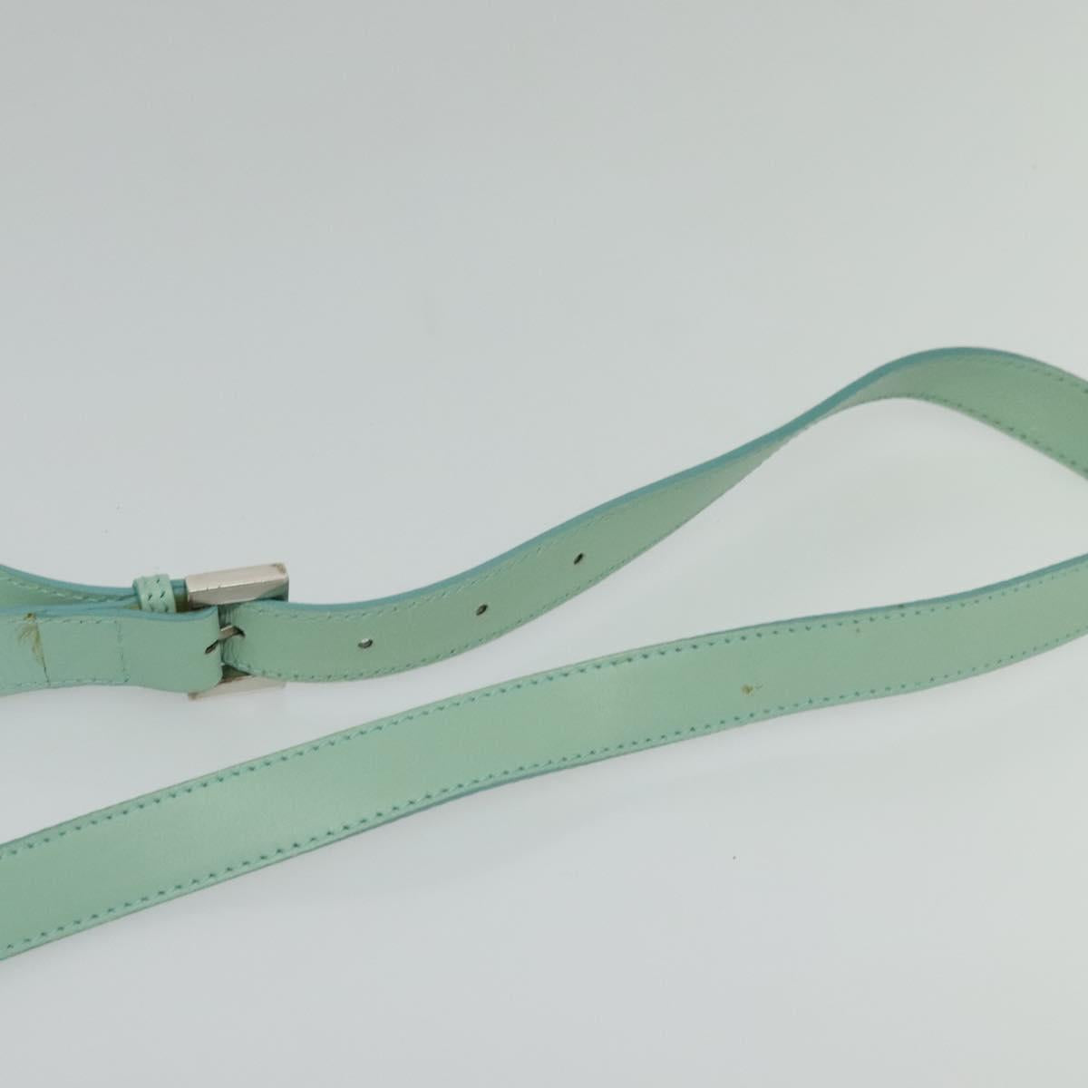 BVLGARI Logo Mania Shoulder Bag Canvas Green Silver Auth BA4215