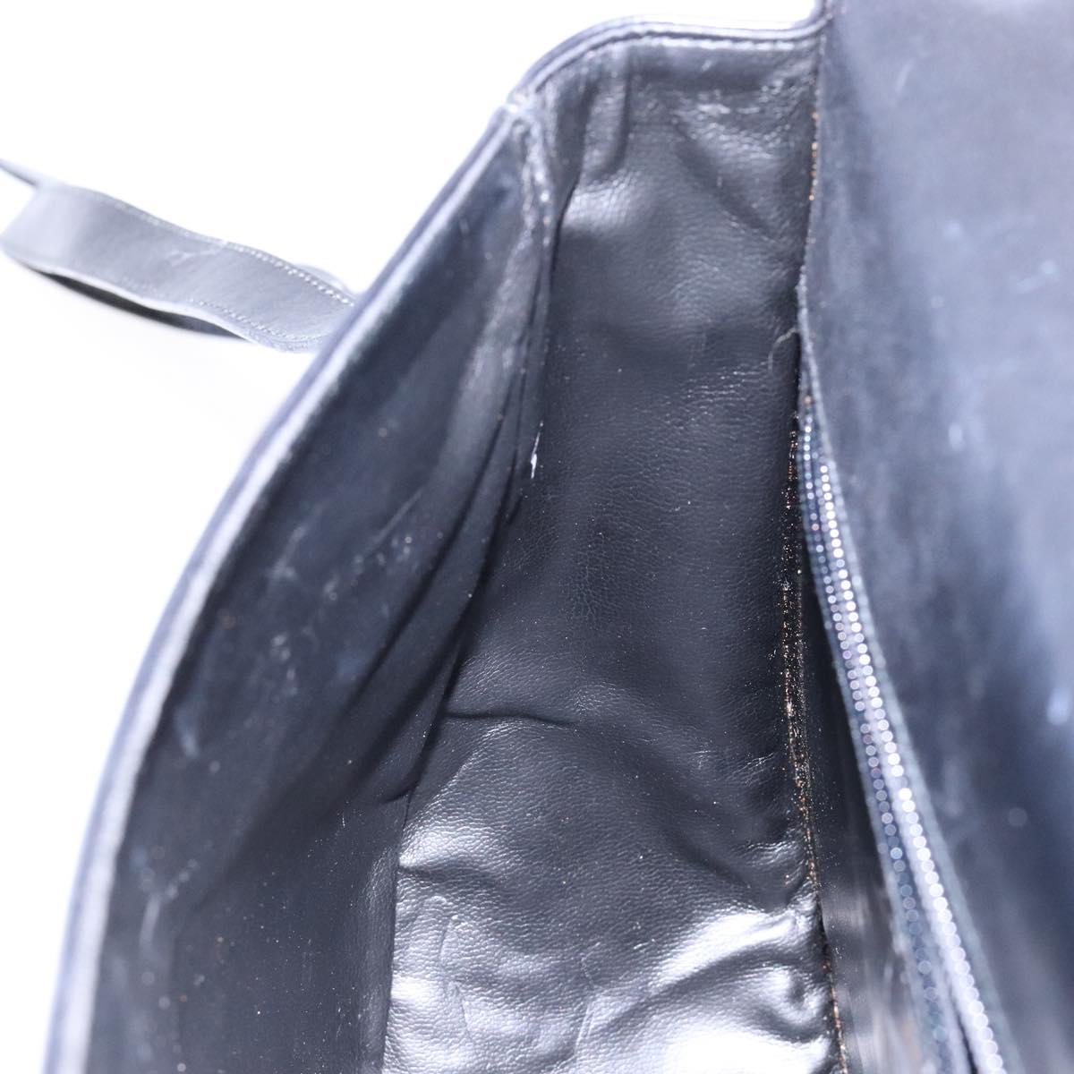 Salvatore Ferragamo Gancini Shoulder Bag Leather Black Gold Auth BA4219
