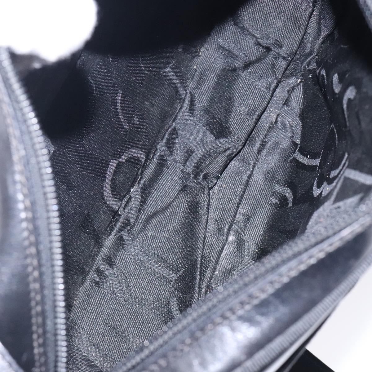 Salvatore Ferragamo Vala Shoulder Bag Leather Black Gold Auth BA4221