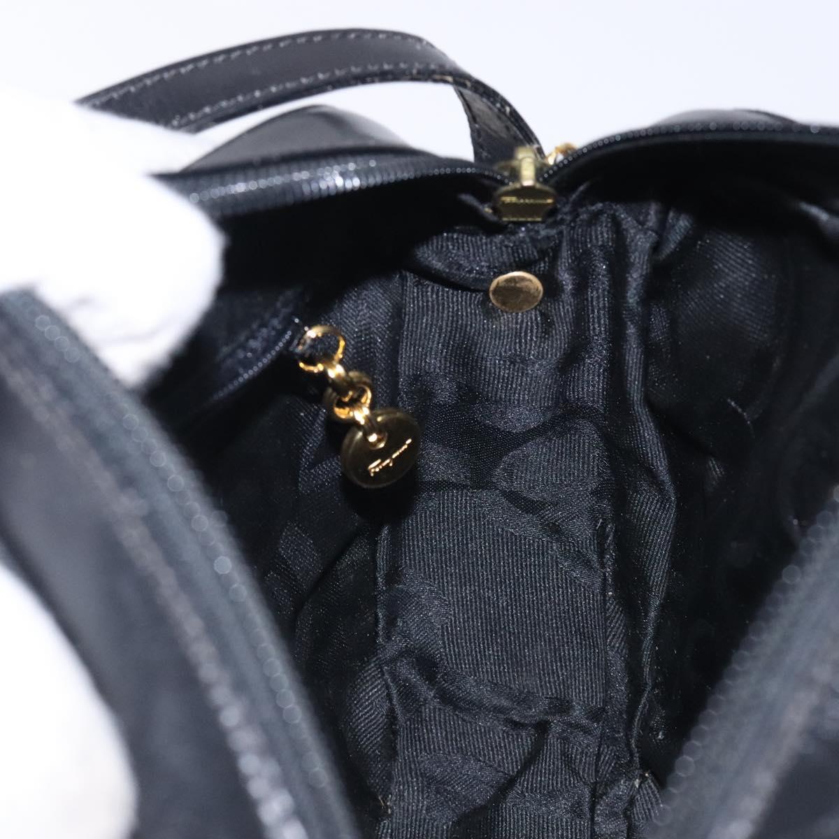 Salvatore Ferragamo Vala Shoulder Bag Leather Black Gold Auth BA4221