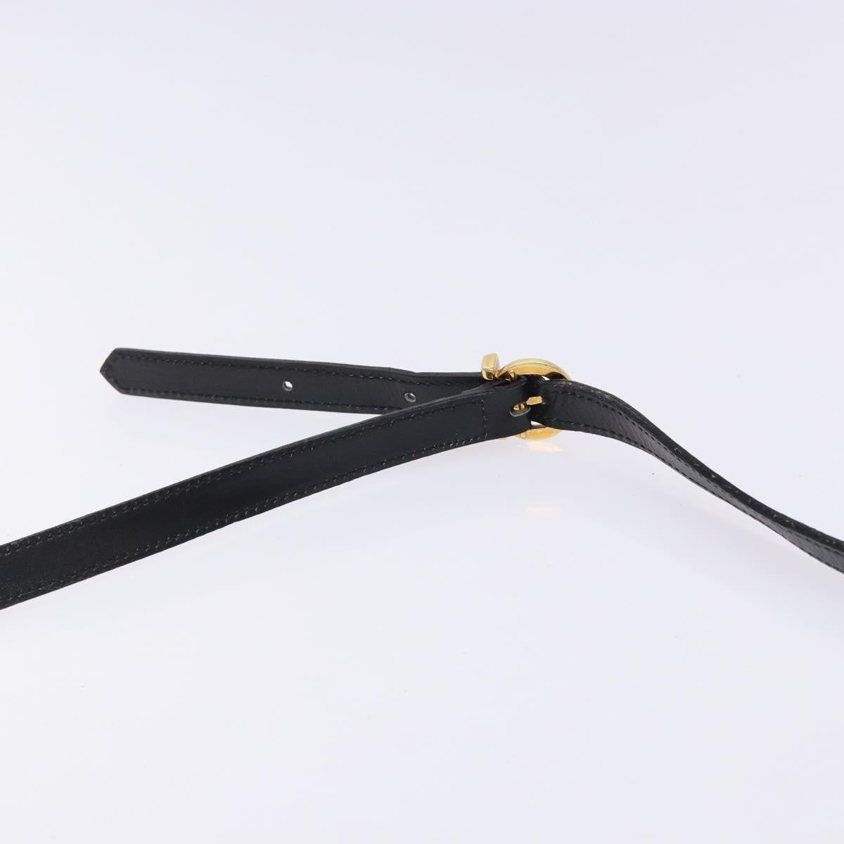 Salvatore Ferragamo Vala Shoulder Bag Leather Black Gold Auth BA4221