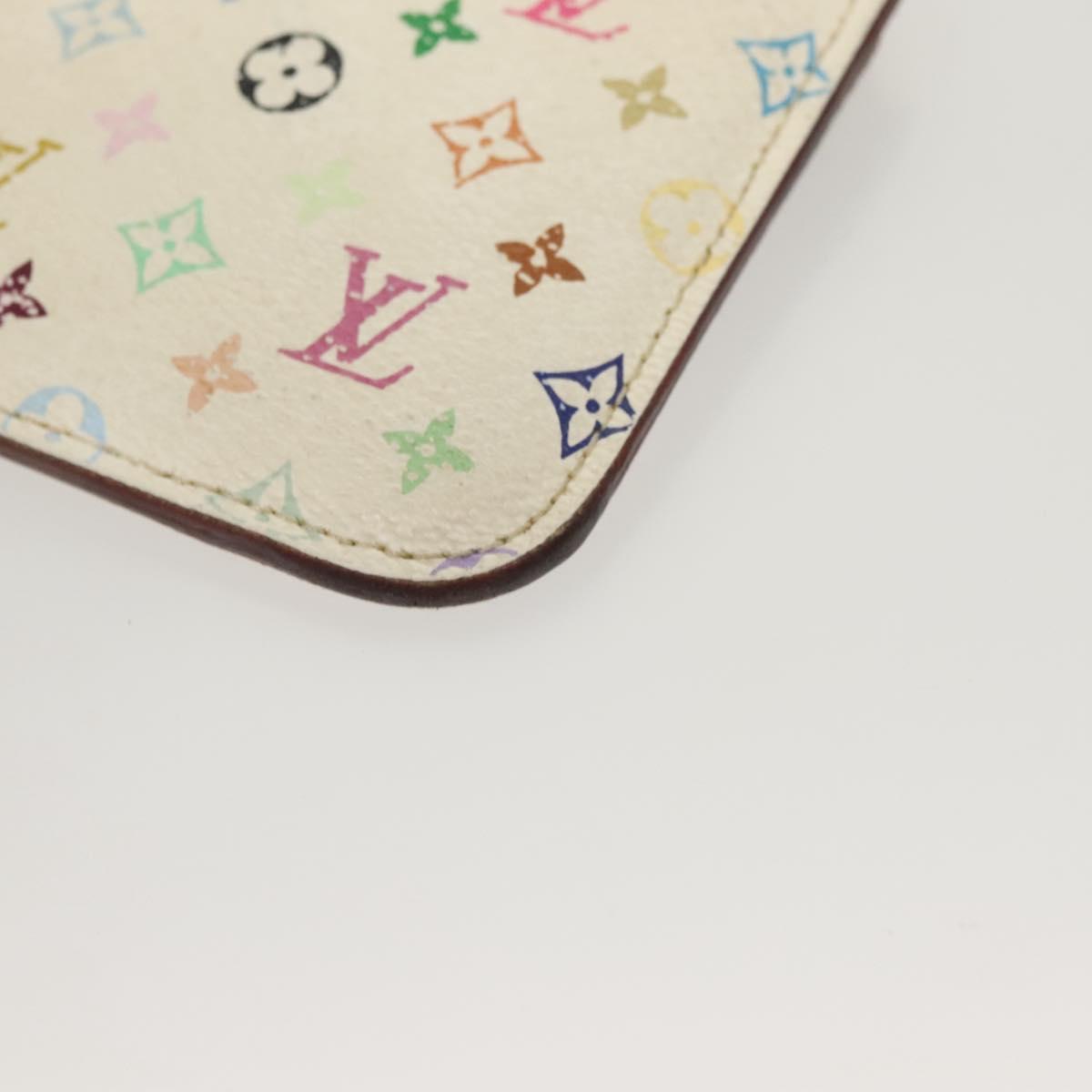 LOUIS VUITTON Monogram Multicolor Pochette Cles NM White M93734 LV Auth BA4239