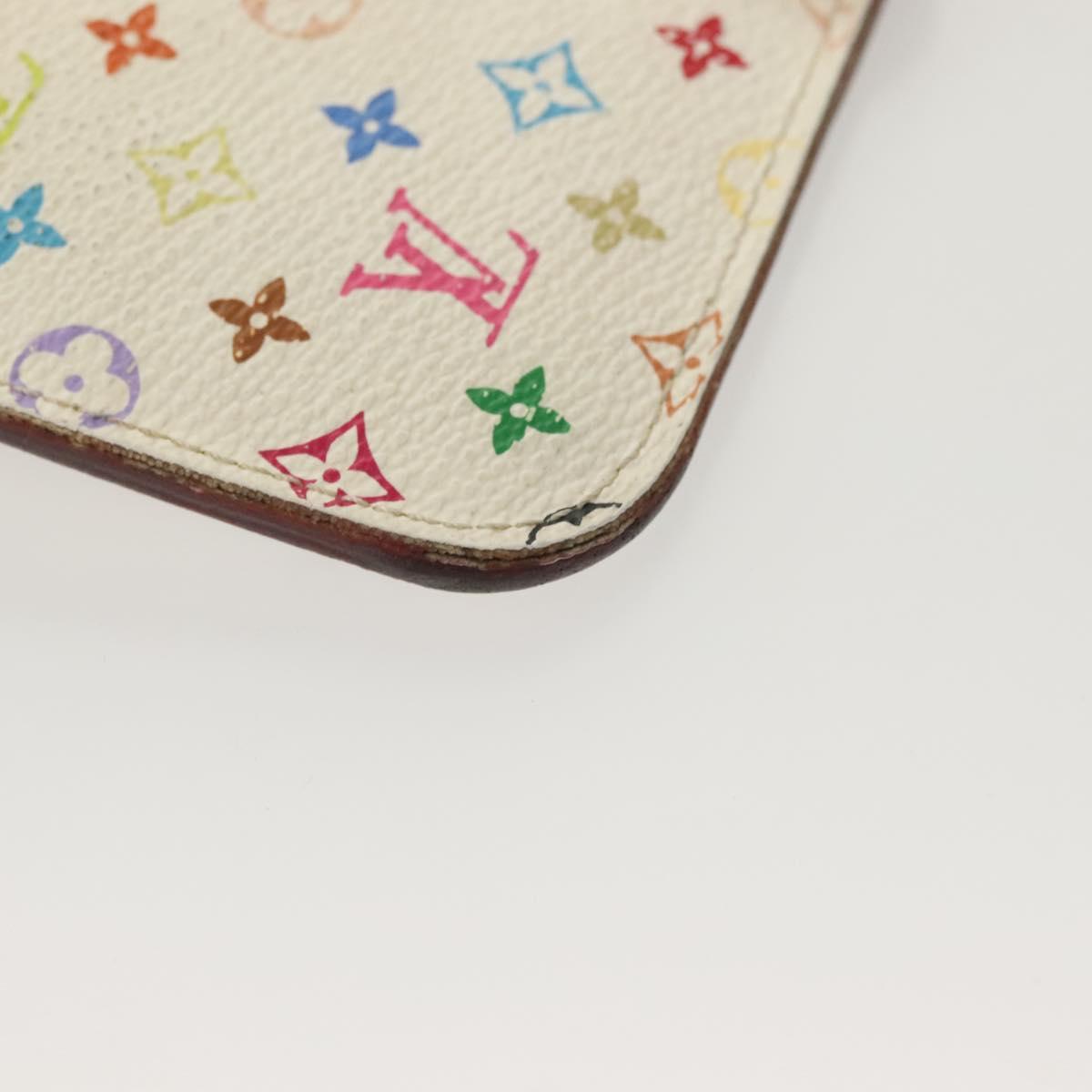 LOUIS VUITTON Monogram Multicolor Pochette Cles NM White M93734 LV Auth BA4239