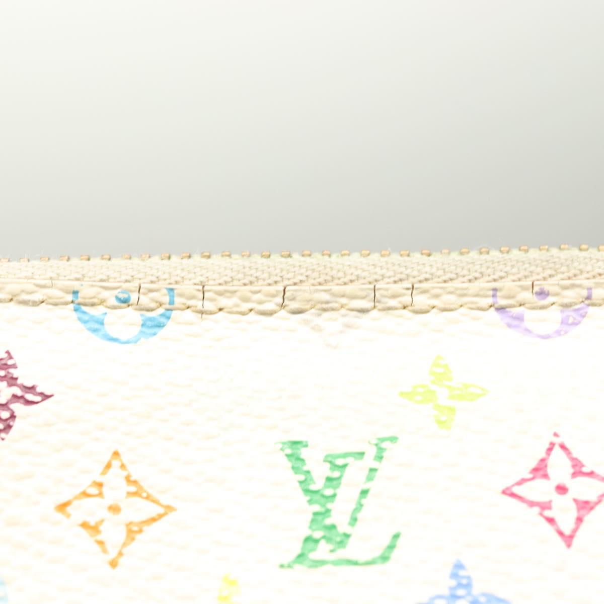 LOUIS VUITTON Monogram Multicolor Pochette Cles NM White M93734 LV Auth BA4239