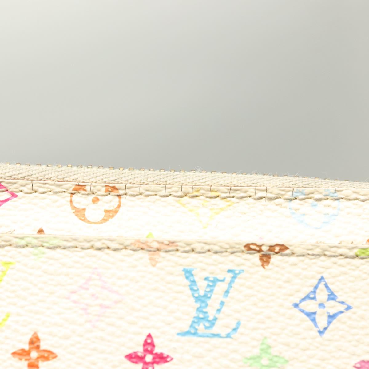 LOUIS VUITTON Monogram Multicolor Pochette Cles NM White M93734 LV Auth BA4239