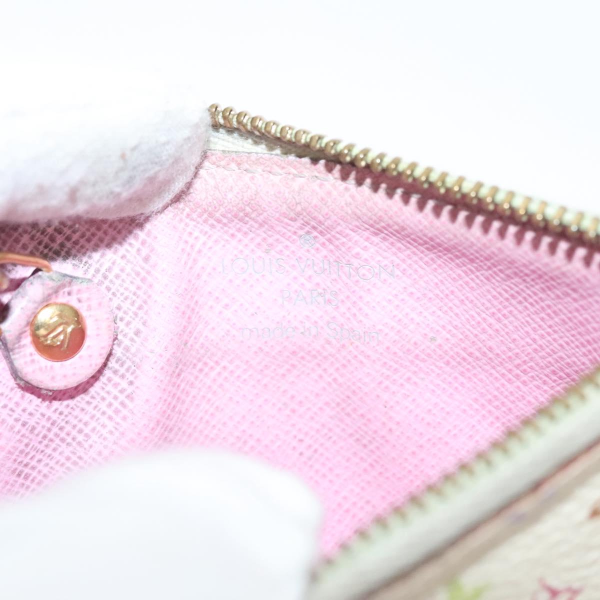 LOUIS VUITTON Monogram Multicolor Pochette Cles NM White M93734 LV Auth BA4239