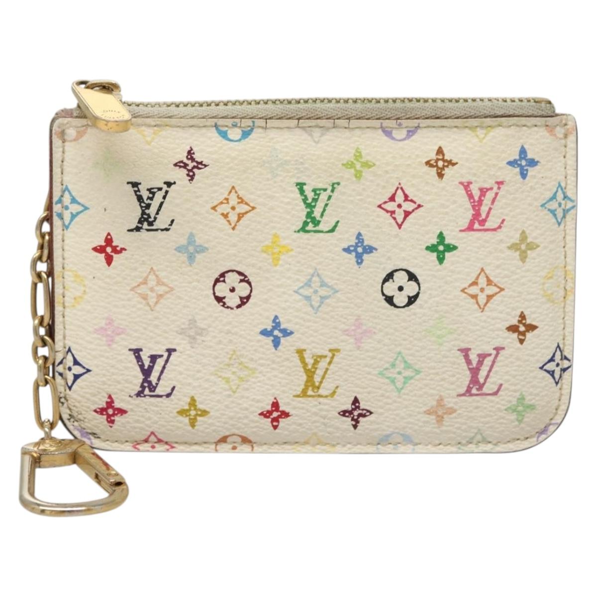 LOUIS VUITTON Monogram Multicolor Pochette Cles NM White M93734 LV Auth BA4239