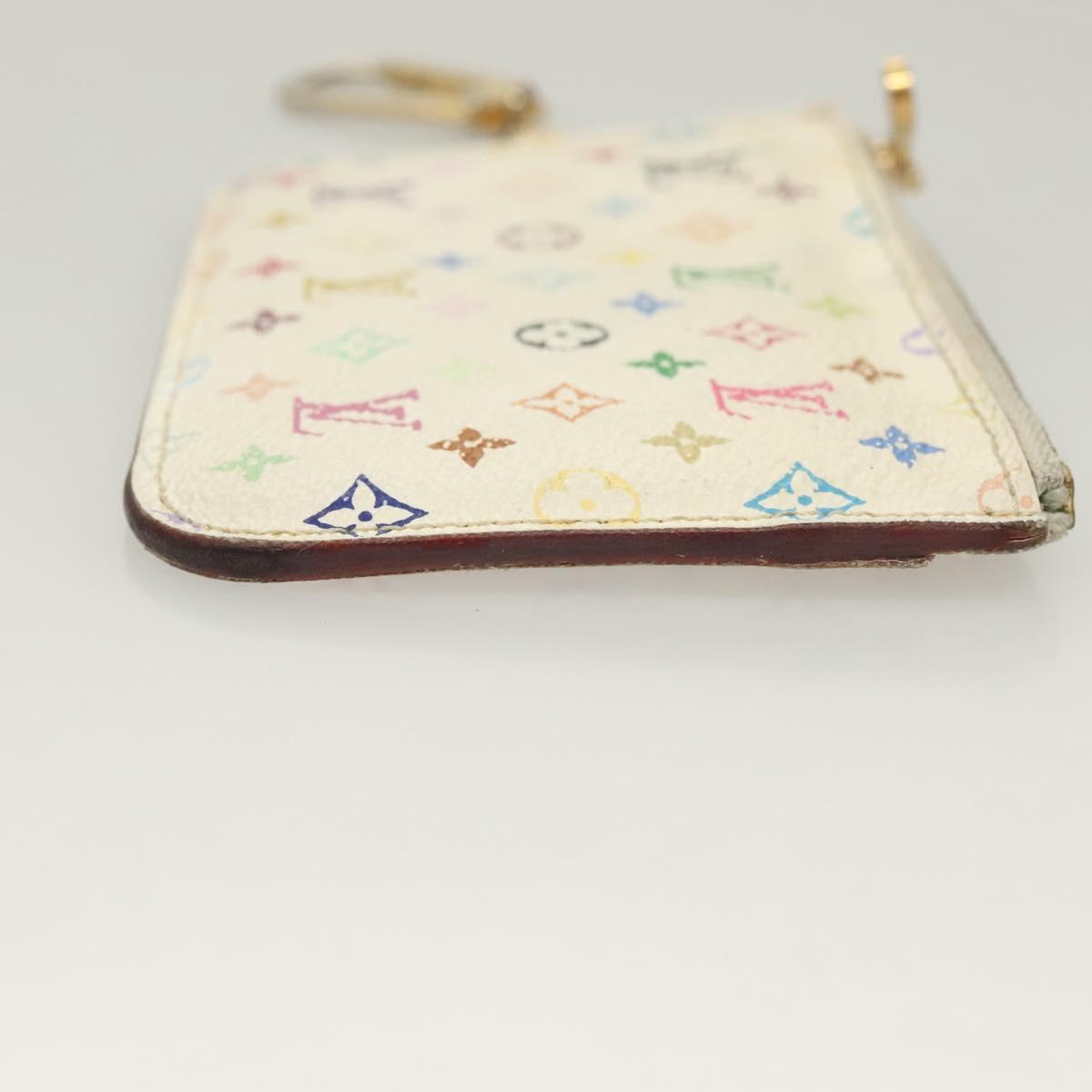 LOUIS VUITTON Monogram Multicolor Pochette Cles NM White M93734 LV Auth BA4239
