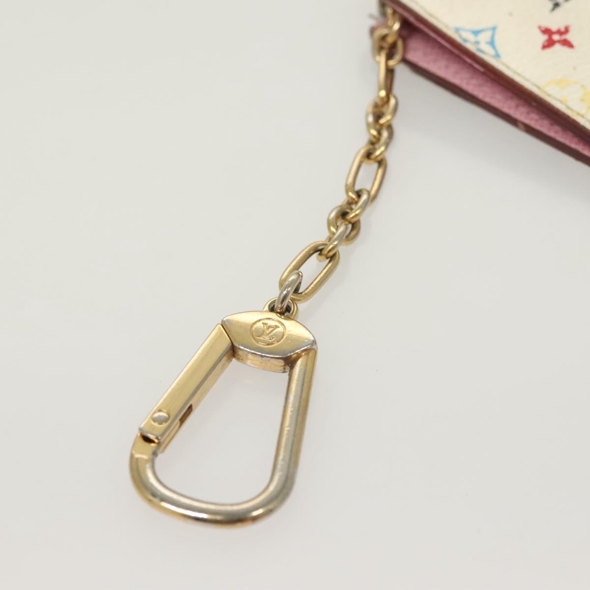 LOUIS VUITTON Monogram Multicolor Pochette Cles NM White M93734 LV Auth BA4239