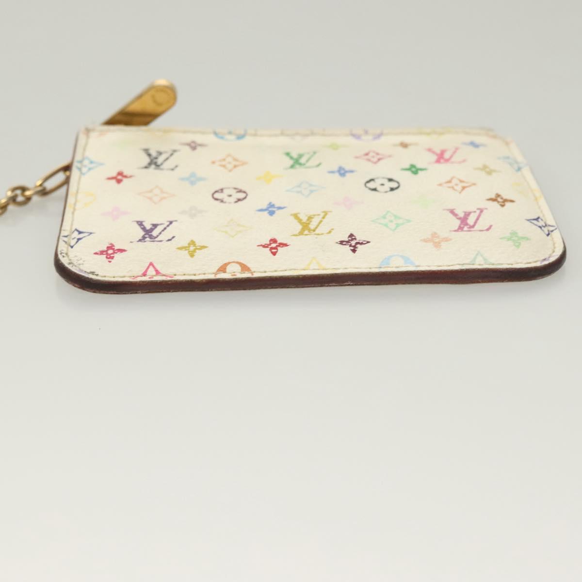 LOUIS VUITTON Monogram Multicolor Pochette Cles NM White M93734 LV Auth BA4239