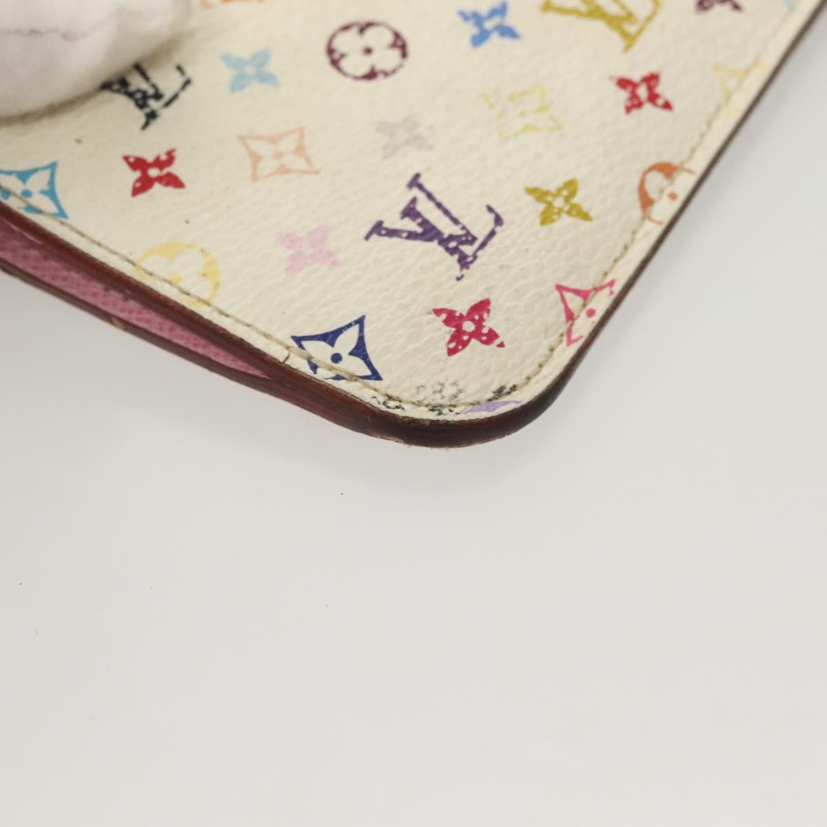 LOUIS VUITTON Monogram Multicolor Pochette Cles NM White M93734 LV Auth BA4239