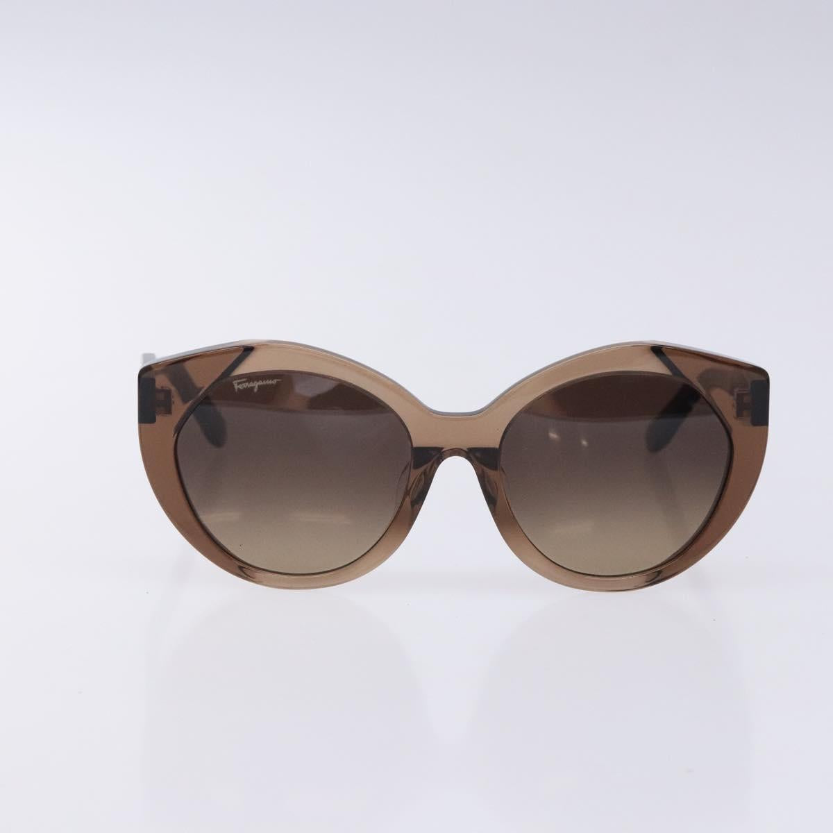 Salvatore Ferragamo Gancini Sunglasses plastic Brown Auth BA4245