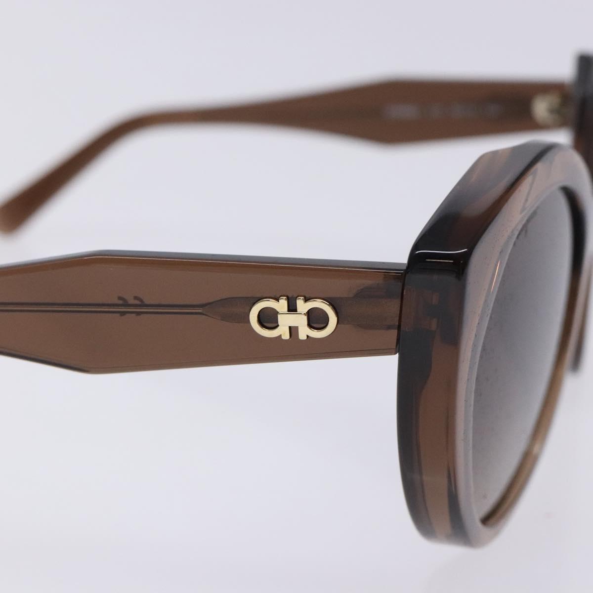 Salvatore Ferragamo Gancini Sunglasses plastic Brown Auth BA4245