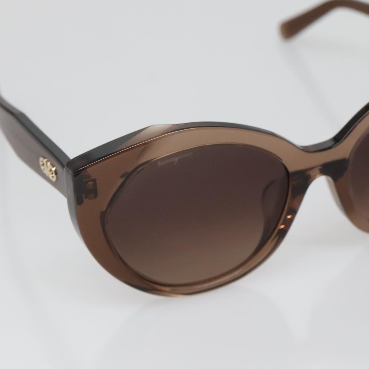 Salvatore Ferragamo Gancini Sunglasses plastic Brown Auth BA4246