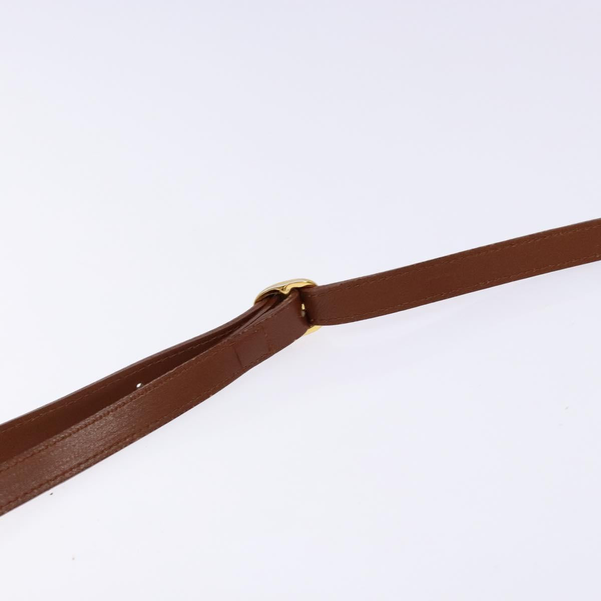 Burberrys Shoulder Bag Leather Brown Gold Auth BA4255