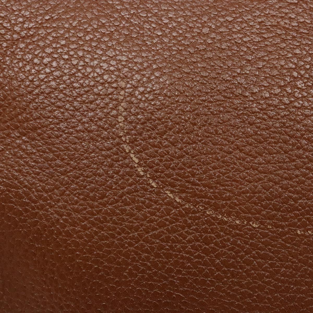 Burberrys Shoulder Bag Leather Brown Gold Auth BA4256