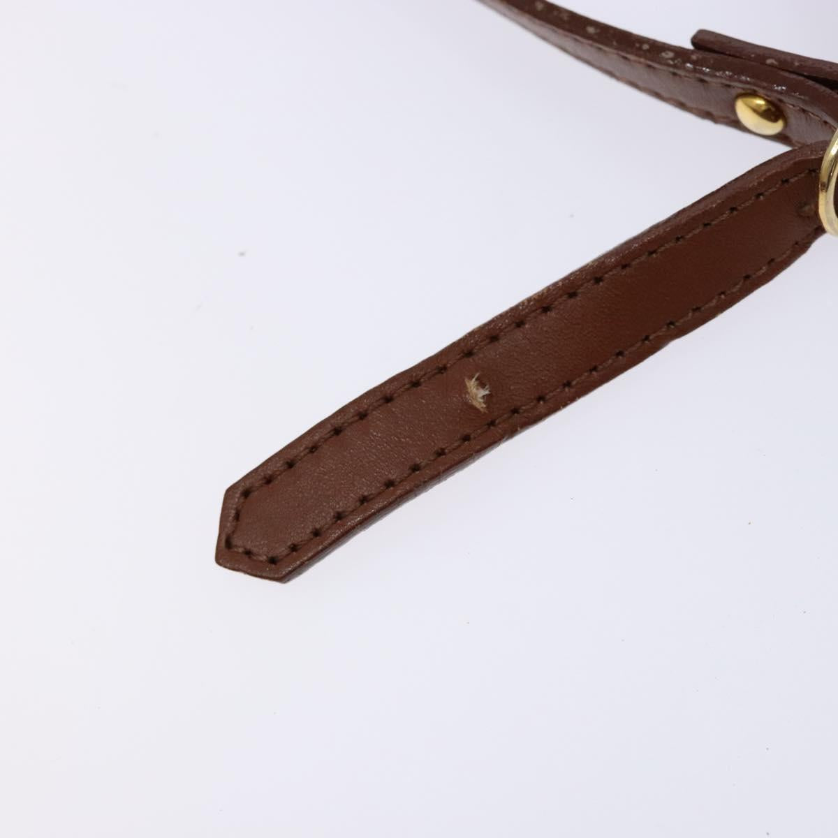 Burberrys Shoulder Bag Leather Brown Gold Auth BA4256