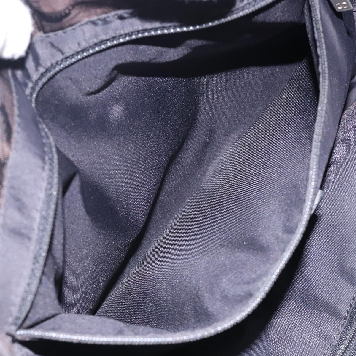 CHANEL New Travel Line Tote Bag Nylon Dark Brown Black CC Auth BA4258