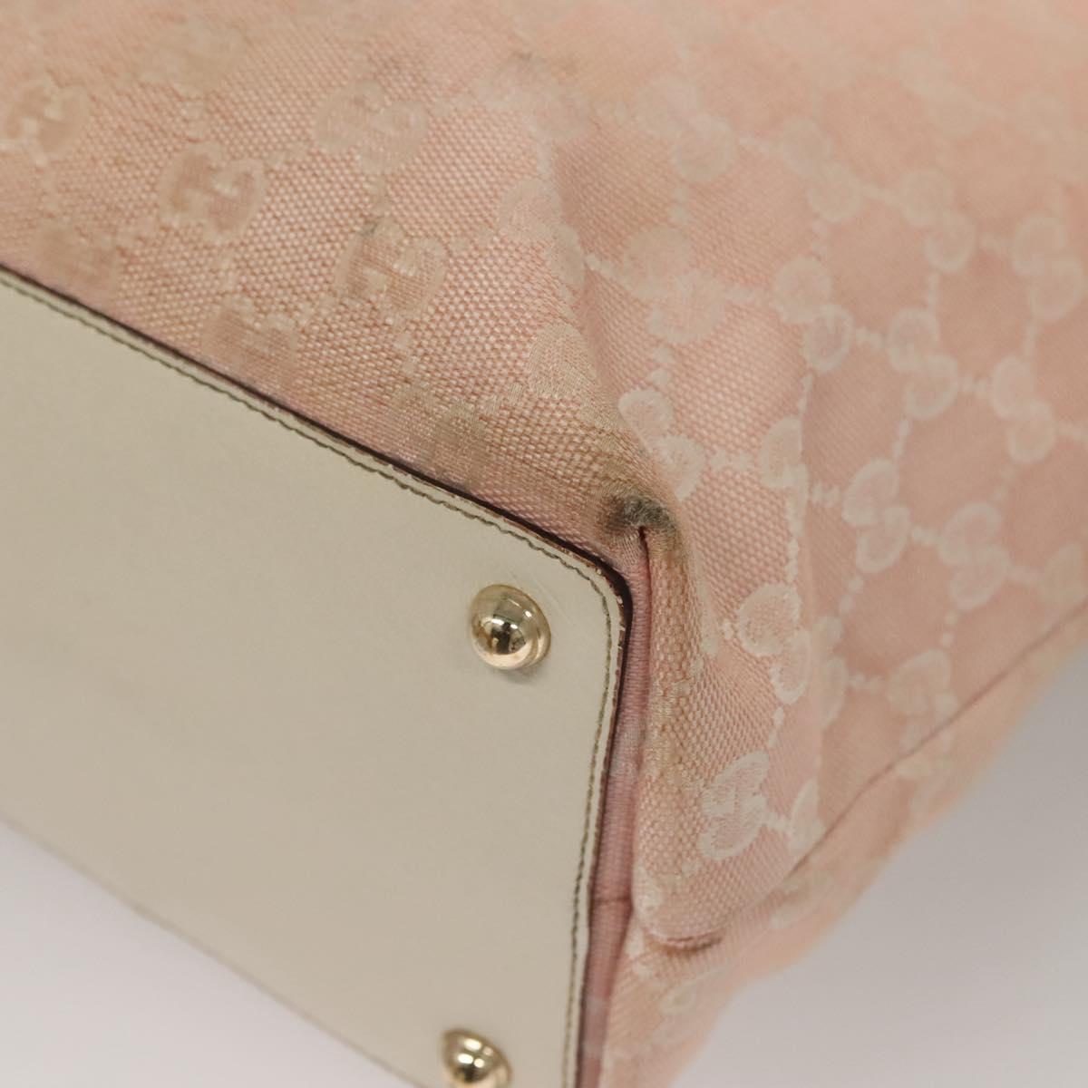 GUCCI GG Canvas Tote Bag Pink Gold 120836 Auth BA4263