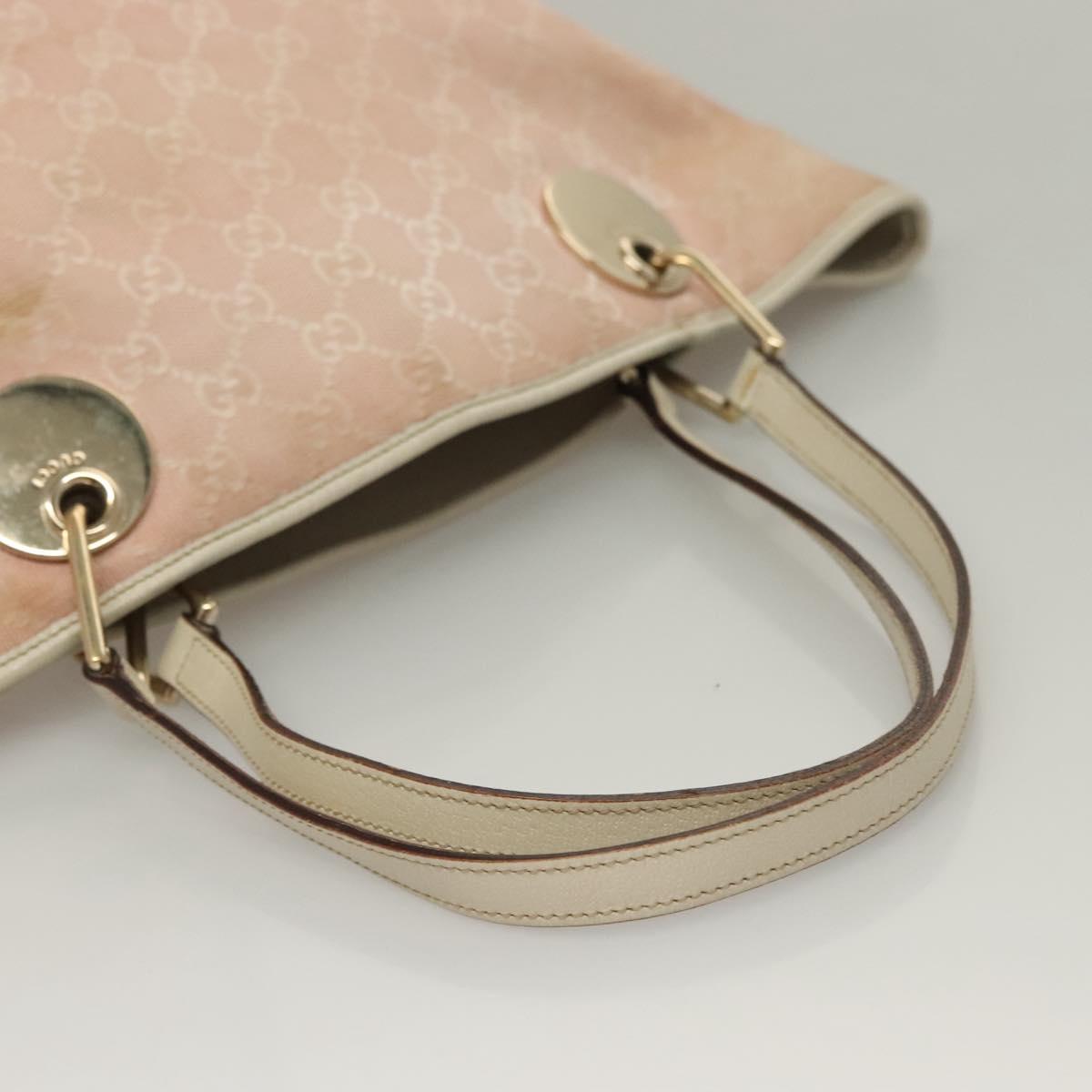 GUCCI GG Canvas Tote Bag Pink Gold 120836 Auth BA4263