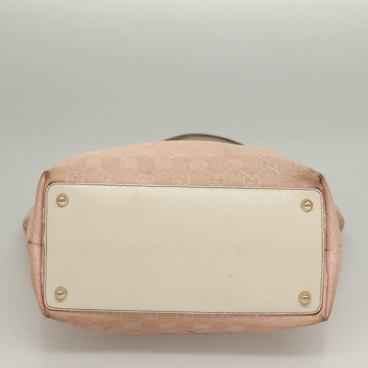 GUCCI GG Canvas Tote Bag Pink Gold 120836 Auth BA4263