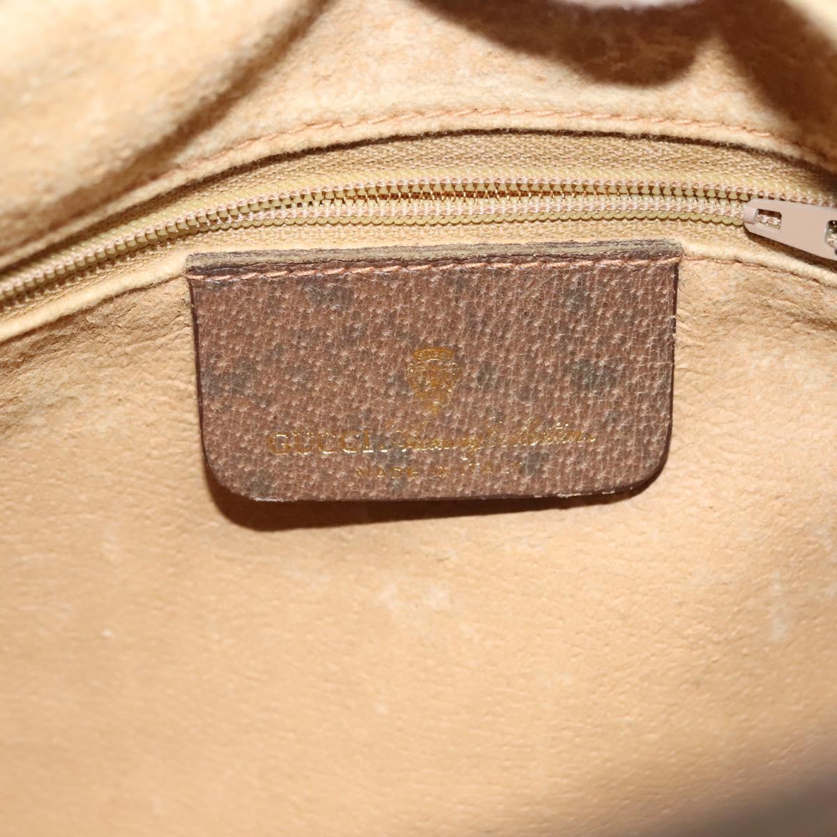 GUCCI GG Supreme Web Sherry Line Bag PVC Beige Gold 378 02 005 Auth BA4264