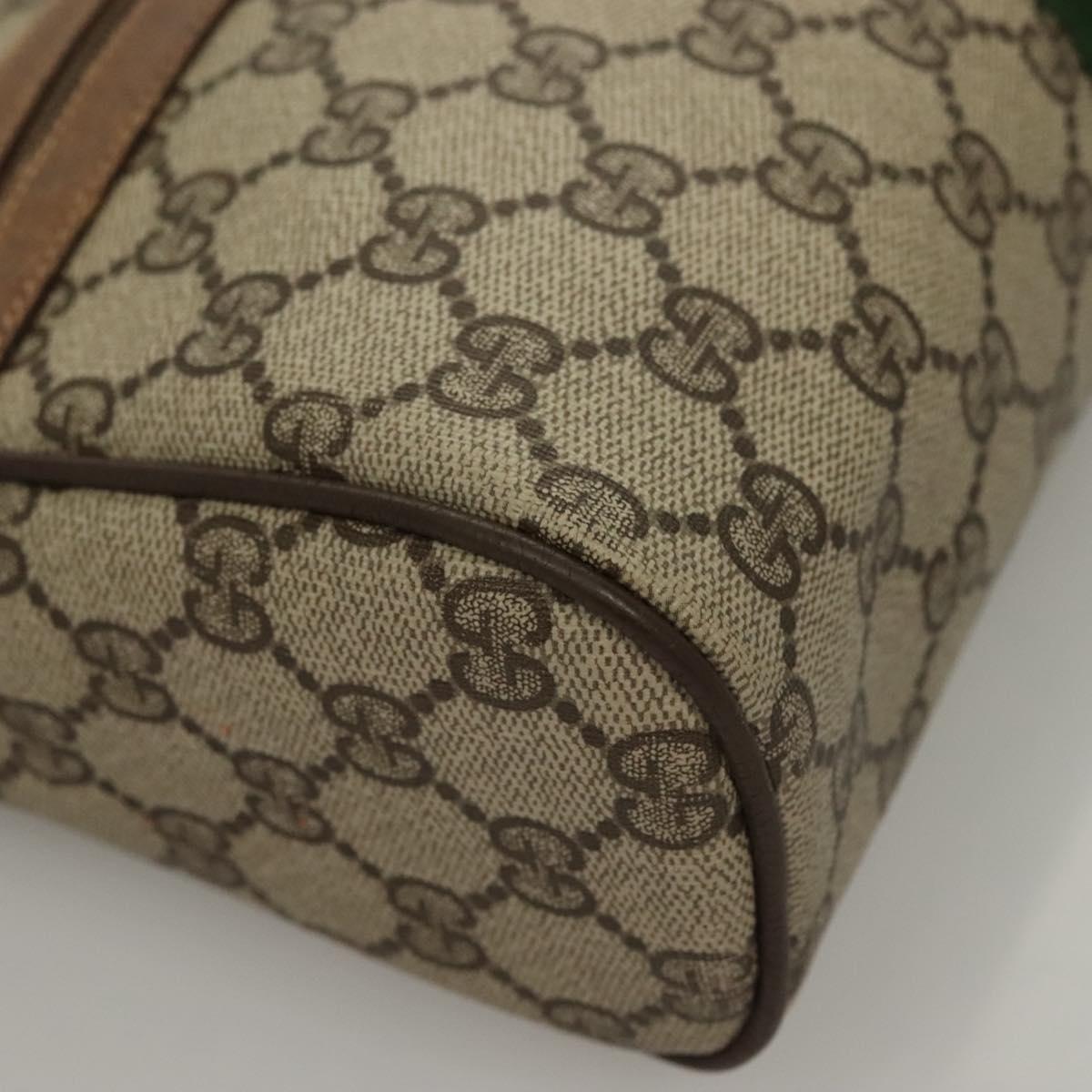 GUCCI GG Supreme Web Sherry Line Bag PVC Beige Gold 378 02 005 Auth BA4264
