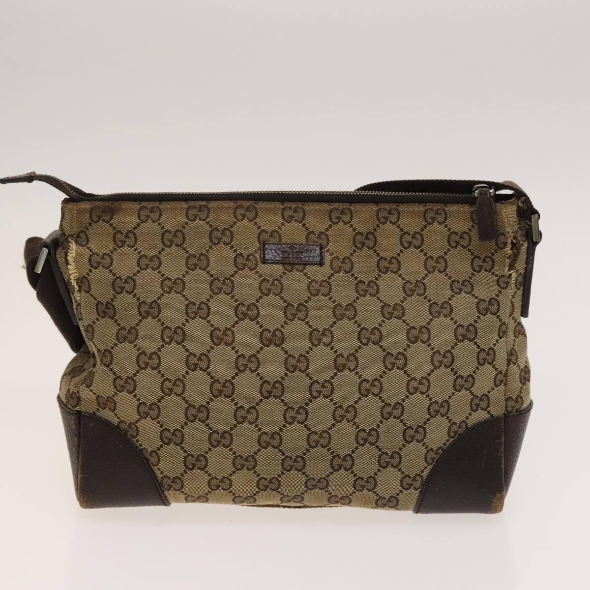 GUCCI GG Canvas Micro GG Supreme Shoulder Bag PVC 2Set Beige Brown Auth BA4272