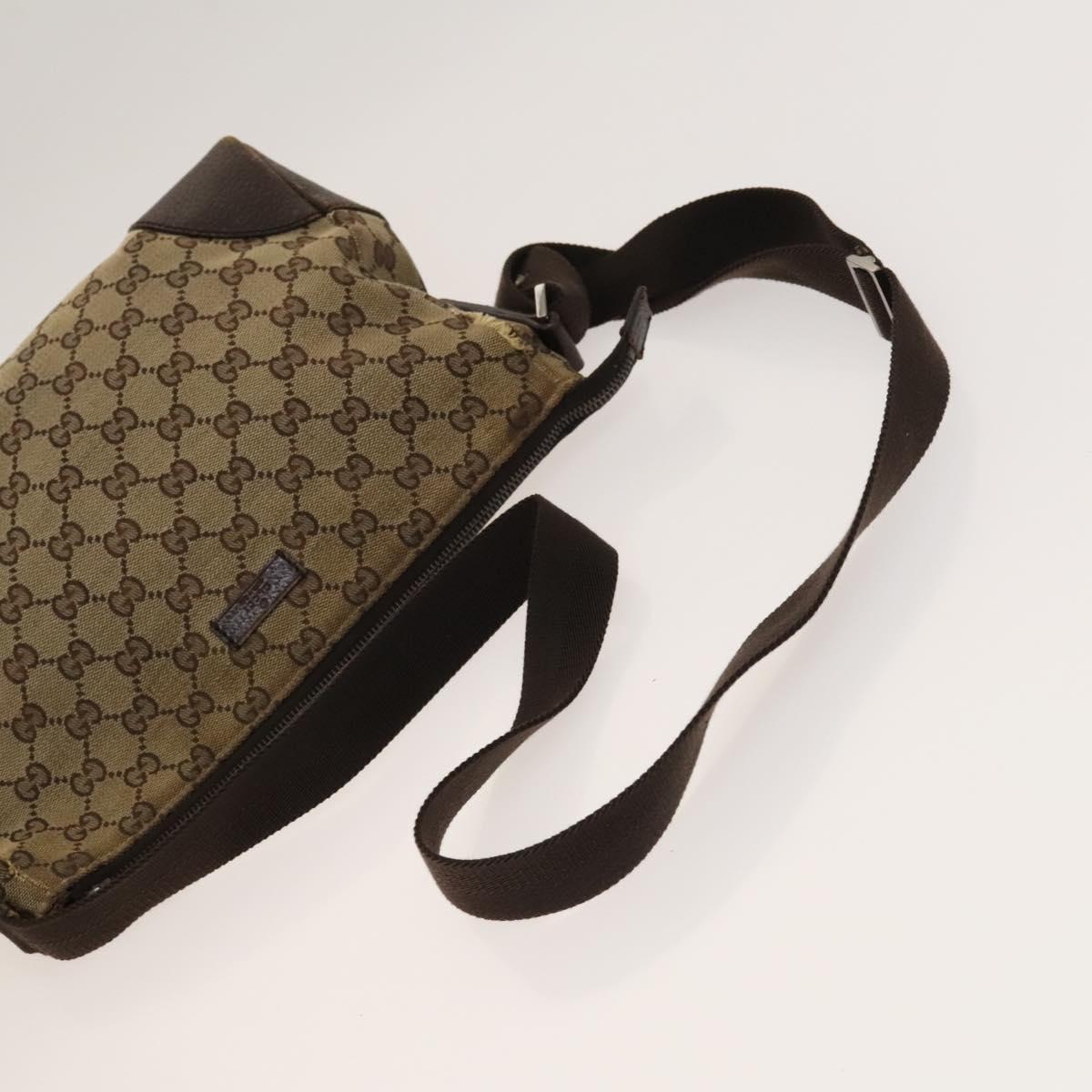 GUCCI GG Canvas Micro GG Supreme Shoulder Bag PVC 2Set Beige Brown Auth BA4272