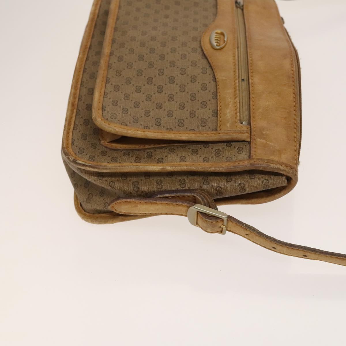 GUCCI GG Canvas Micro GG Supreme Shoulder Bag PVC 2Set Beige Brown Auth BA4272