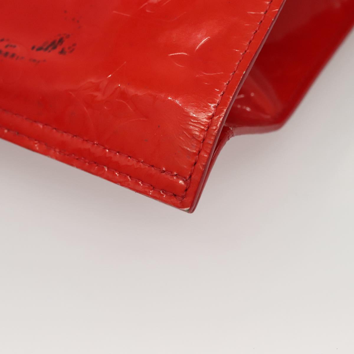 LOUIS VUITTON Monogram Vernis Stanton Tote Bag Red M91078 LV Auth BA4291