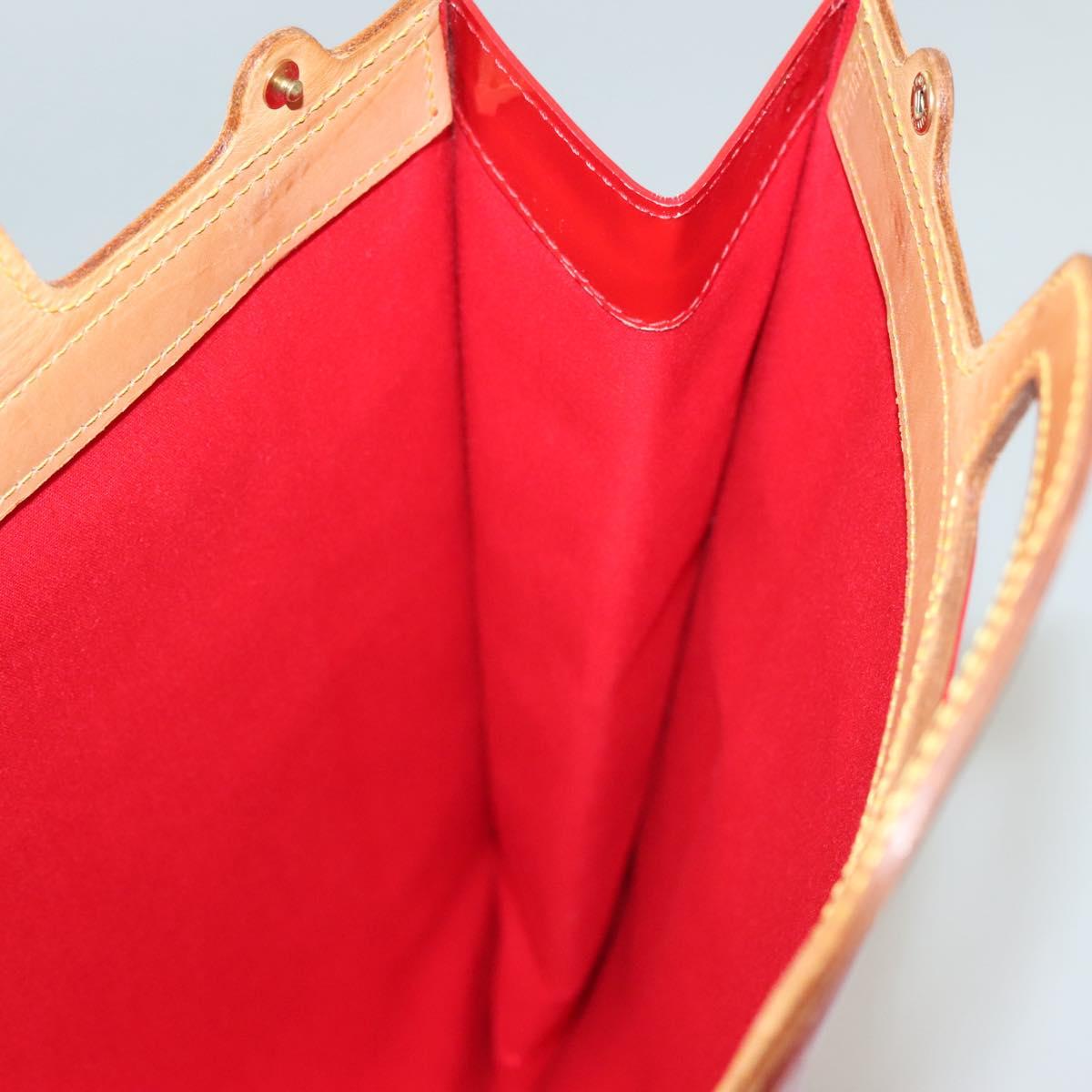LOUIS VUITTON Monogram Vernis Stanton Tote Bag Red M91078 LV Auth BA4291