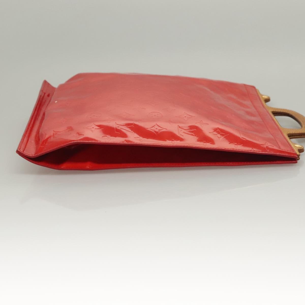 LOUIS VUITTON Monogram Vernis Stanton Tote Bag Red M91078 LV Auth BA4291